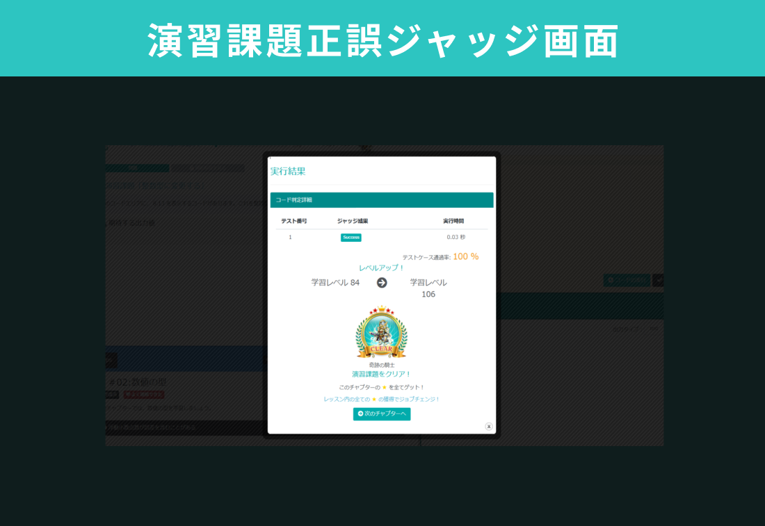演習課題正誤ジャッジ画面